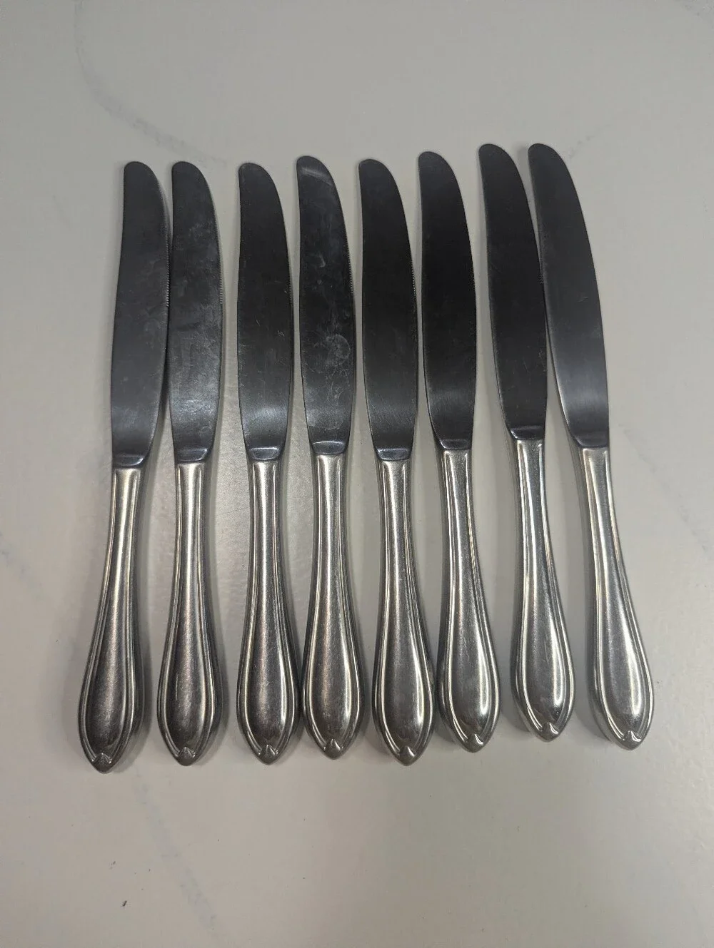 Retroneu STEPHANIE Stainless Steel Dinner Knives 18/8 Korea - Set of 8 Vintage